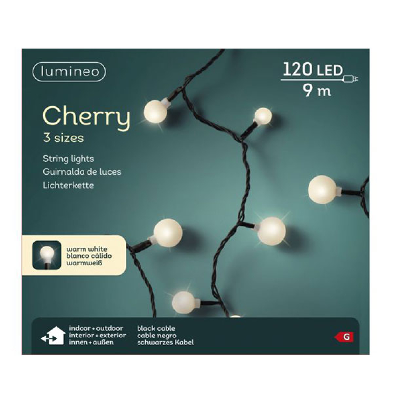 Spoljašnje Led novogodišnje lampice Cherry 9m 120 toplo belih Lumineo 494646